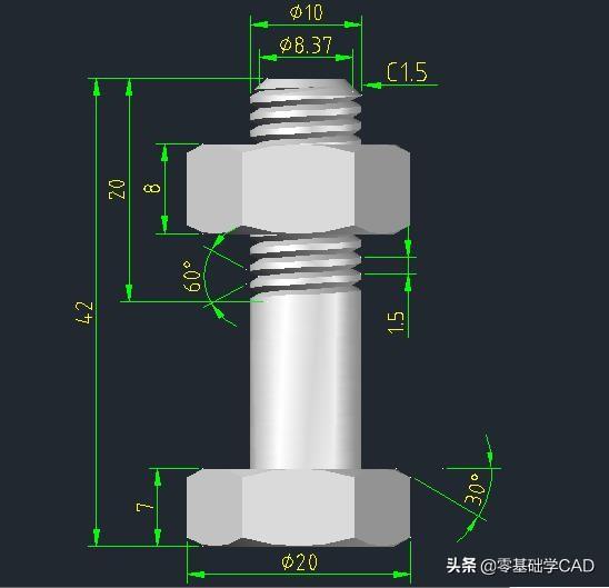 螺栓和内螺纹的画法和标注，机械制图基础知识之螺纹画法