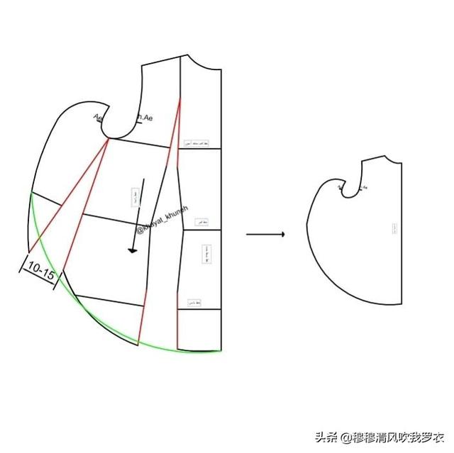 金丝绒宽松上衣裁剪图，洋气的打底衫裁剪图半圆领高领优雅漂亮的针织衫常用领型丝绒上衣