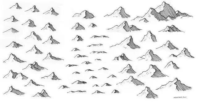 山怎么画简单好看，画山教程简单易学（风景简笔画教程：教你画山峰画）