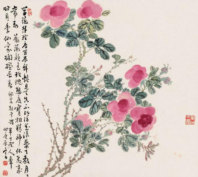 国画芙蓉花图精品欣赏，十大名花十首诗词
