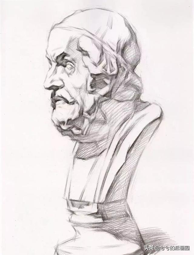 素描石膏头像4个阶段，常见石膏素描头像