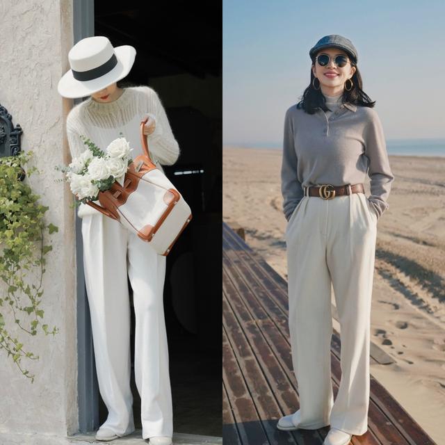 冬季白裤子搭配，时髦吸睛回头率超高