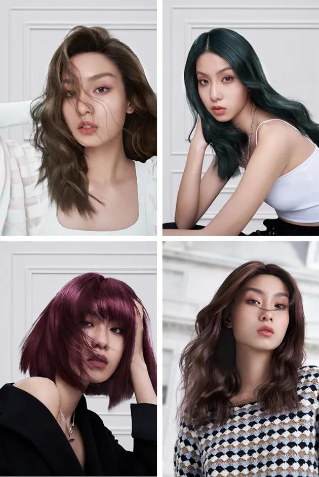 奶奶灰头发图片女，奶奶灰挂耳染发短发lisa同款