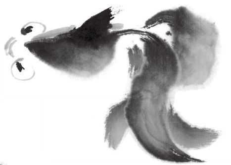 国画金鱼的画法步骤简单，张素贞老师的国画金鱼的详细过程图