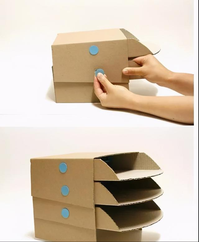 纸板自制收纳盒简单教程，家里的废弃纸板