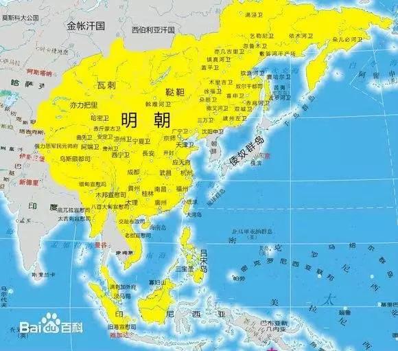 明朝时期的版图，从地图看明朝疆域变迁