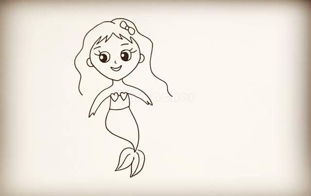 小美人鱼怎么画，美人鱼简笔画教程简单好看（简简单单，教你画一个美人鱼）