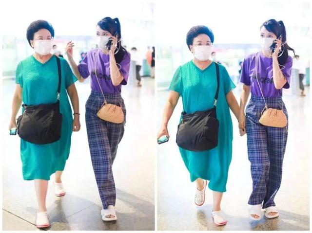 伊能靜與大17歲婆婆走機場，婆婆長裙配貴婦頭太精緻，兩人像姐妹 娛樂八卦吃瓜 第4张