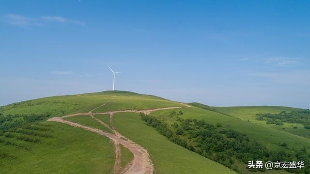 承德坝上草原全景，承德如画美景丰宁坝上草原