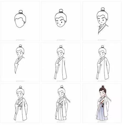 古风少女画,可爱的图画简笔画
