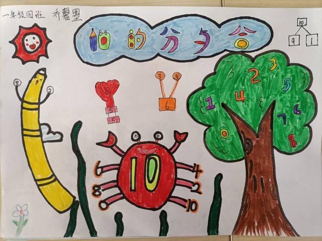 数字创意画一年级，一年级数学立体图形创意画（赣州市会昌县西江中心小学举行数学画比赛）