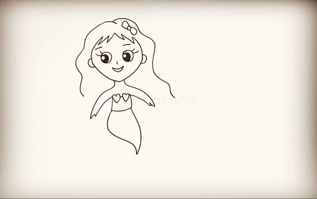 小美人鱼怎么画，美人鱼简笔画教程简单好看（简简单单，教你画一个美人鱼）