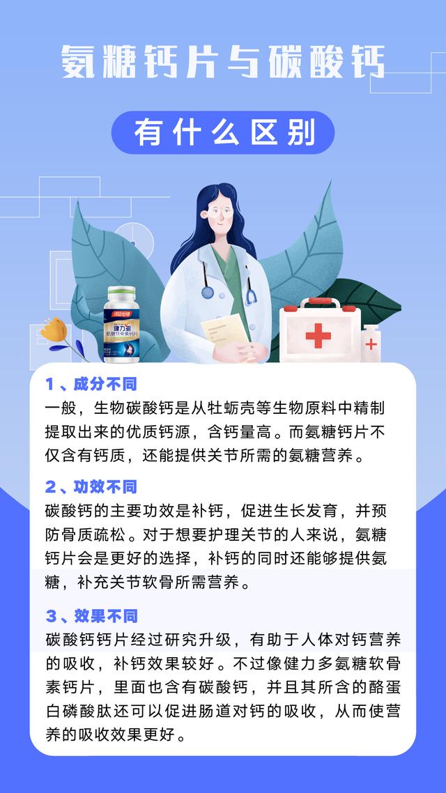 什么是氨糖高钙片，氨糖钙片与碳酸钙有什么区别