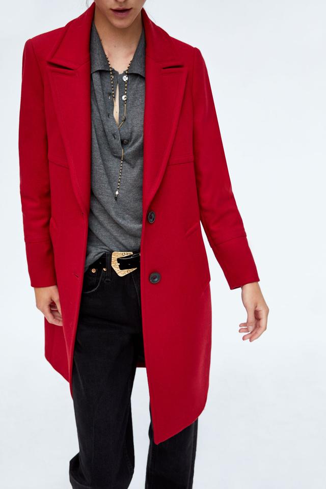 獭兔毛大衣怎样搭配，本命年就是要红