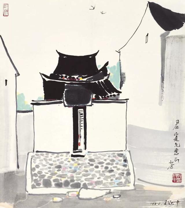 吴冠中江南水乡水墨画，江南水乡吴冠中水墨画（吴冠中笔下的别样江南）