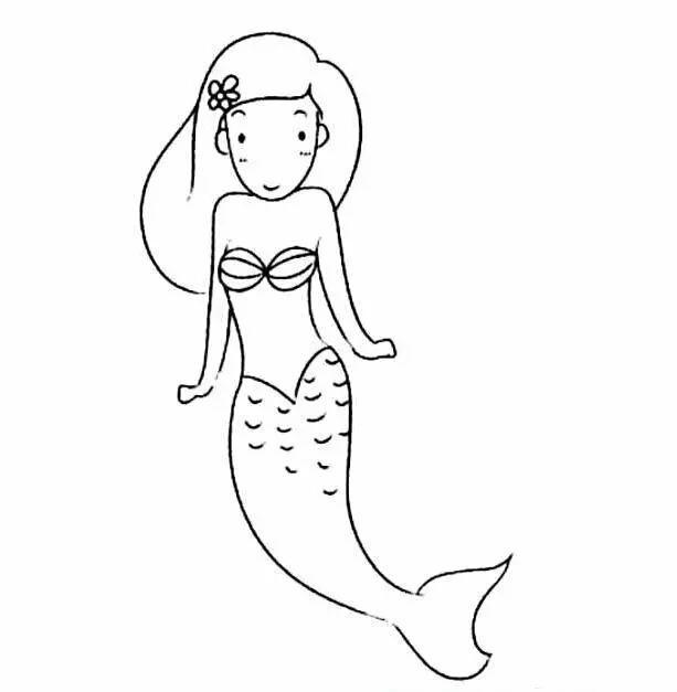 小美人鱼怎么画，美人鱼简笔画教程简单好看（简简单单，教你画一个美人鱼）