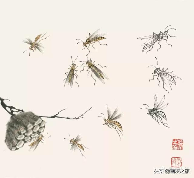 九尾狐最简单的画法教学，逐花之虫蝶蜂画法示范