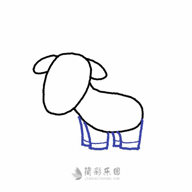 山羊简单画法步骤，儿童简笔画精选-如何用菱形