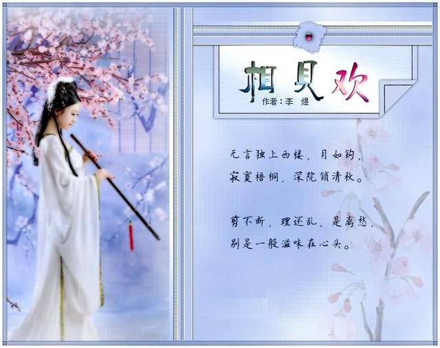 无言独上西楼，无言独上西楼月如钩