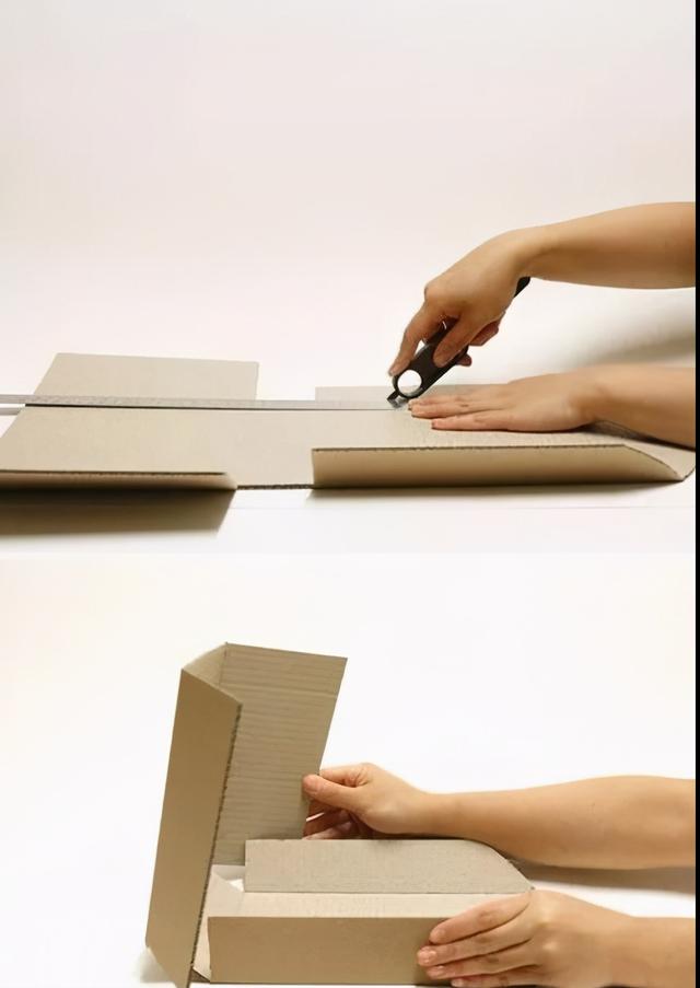 纸板自制收纳盒简单教程，家里的废弃纸板