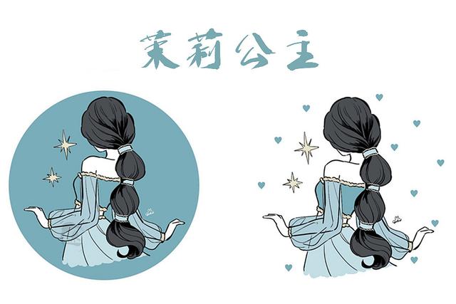 简笔画女孩古风背影 可爱简笔画手绘女孩丸子头