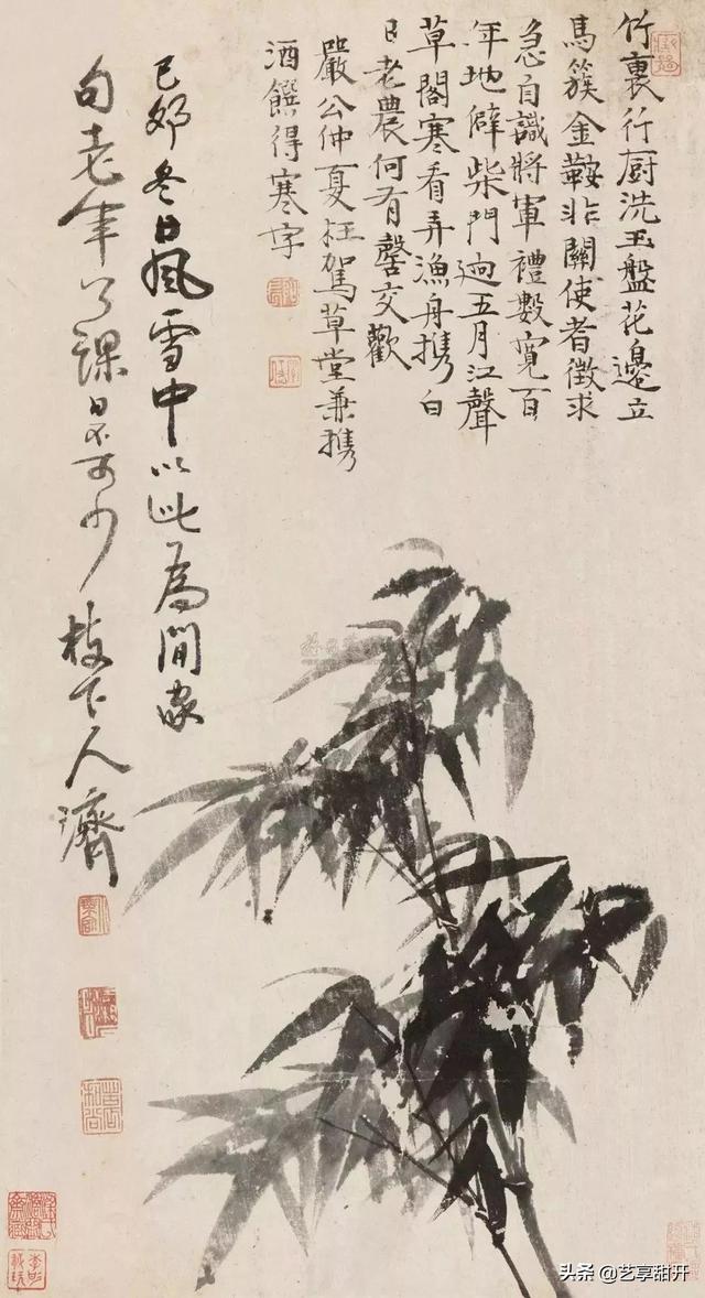 又一代名家画竹，历代名家绘画作品中充满动感的竹