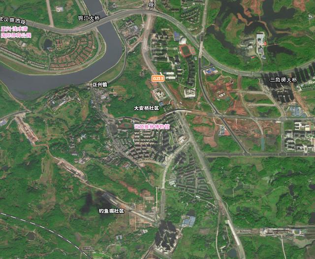 四川天府新区区域图，天府新区直管区原12镇卫星图像赏析