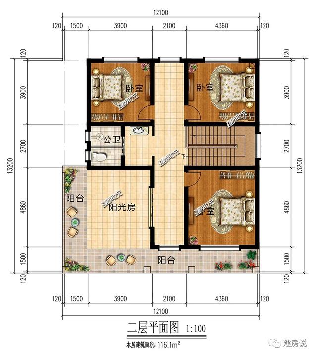 简洁大气实用二层别墅，20×12米二层现代别墅