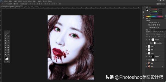 万圣节高级妆容教程，PS万圣节妆容