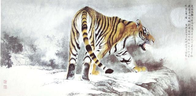 画虎怎么画才好，老虎画法-陈家明画虎