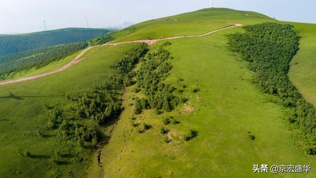承德坝上草原全景，承德如画美景丰宁坝上草原