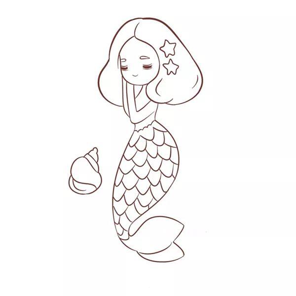 小美人鱼怎么画，美人鱼简笔画教程简单好看（简简单单，教你画一个美人鱼）