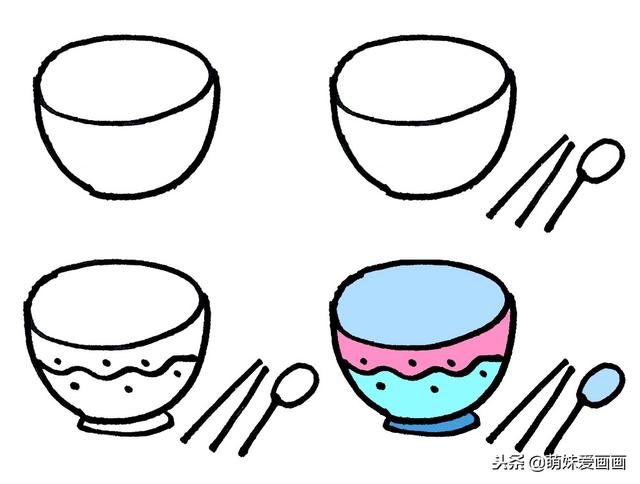 儿童简笔画餐具怎么画，几笔画出厨具简笔画全集