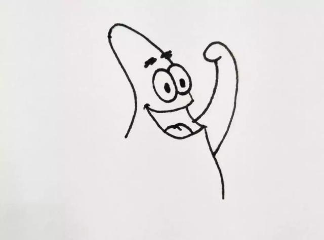 派大星简笔画100画，儿童简笔画教程-派大星