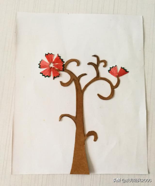 diy手工儿童贴画，带孩子一起用铅笔屑做贴画