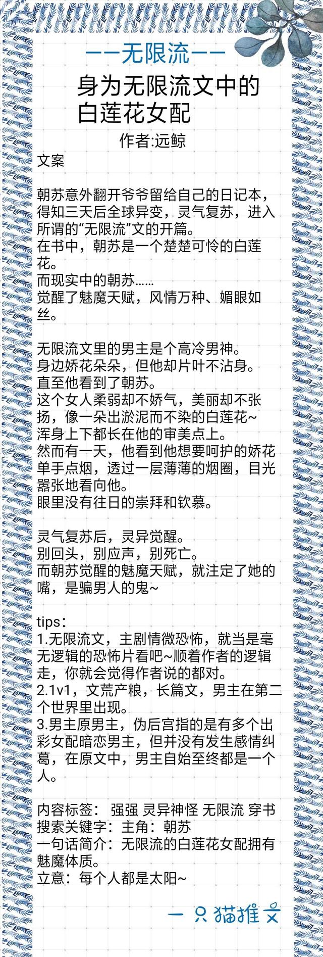高智商温柔男主明明很能打，bg向无限流文推荐