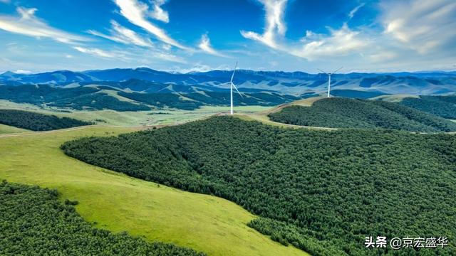 承德坝上草原全景，承德如画美景丰宁坝上草原
