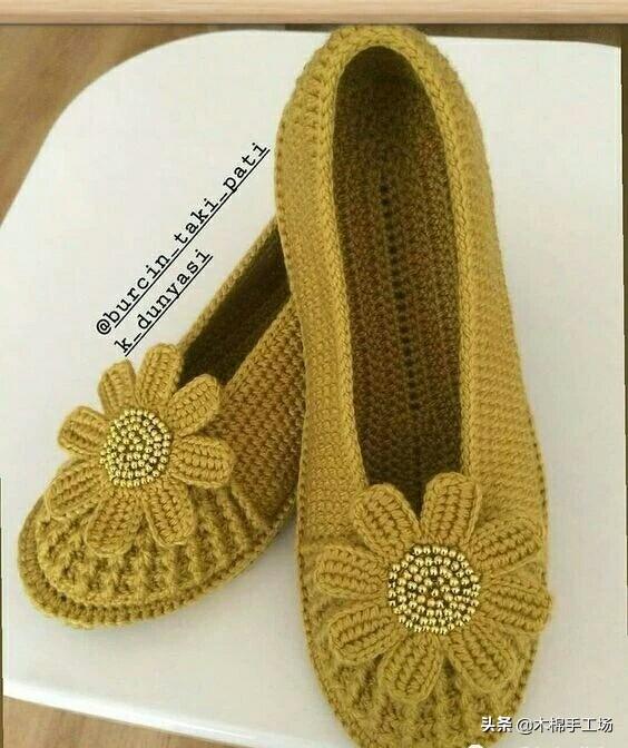 钩鞋子教程从头到尾纯色，像我这样手工钩编一双