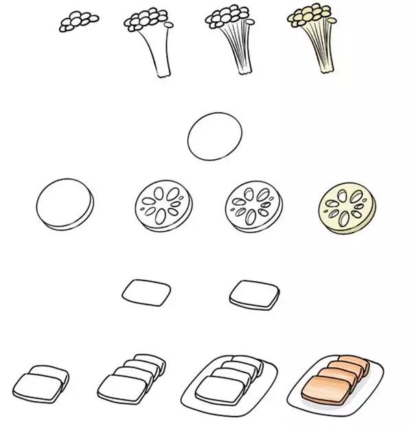 重庆火锅简笔画，重庆火锅的简笔画画法（儿童画教程，好吃的火锅）