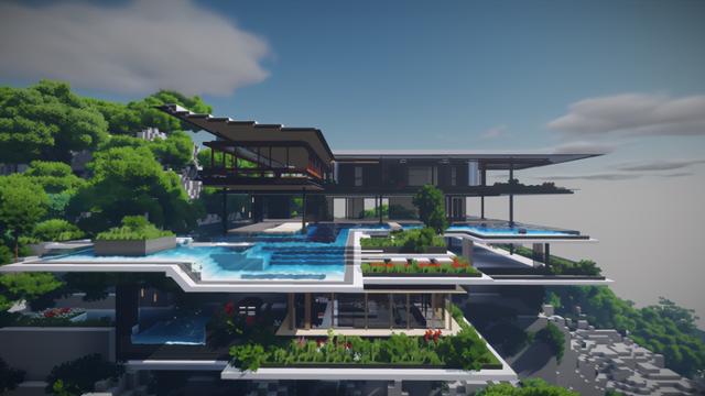 我的世界海景别墅，花式炫富我的世界毫不费力坐拥海景房（我的世界最美的海景房）