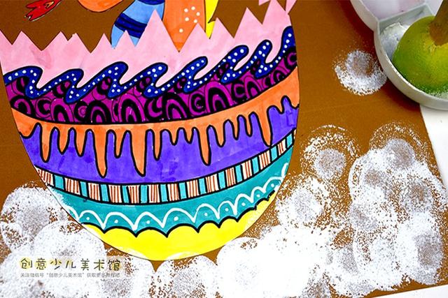 幼儿美术创意画小恐龙，综合创意画--重回恐龙时代