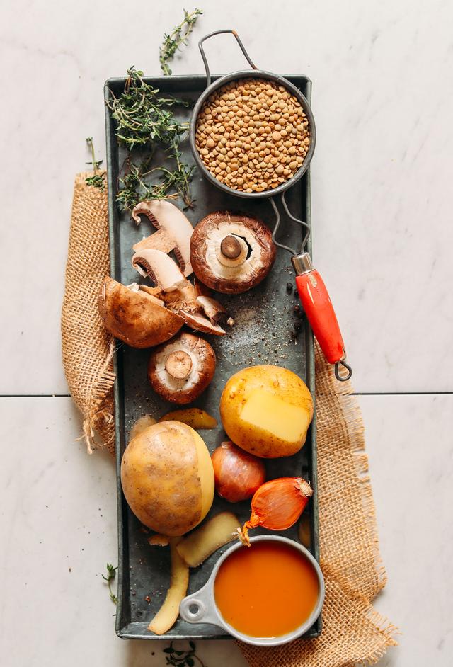 小扁豆蘑菇炖土豆泥，扁豆炖土豆家常做法