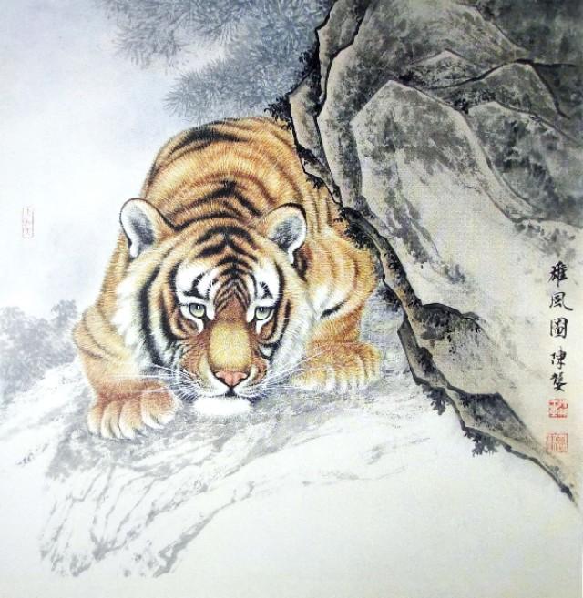 画虎怎么画才好，老虎画法-陈家明画虎