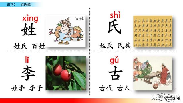 小学一年级语文下册识字2姓氏歌，最好听的语文，《姓氏歌》