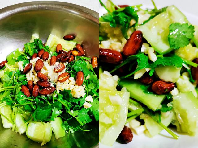 黄瓜拌煮花生米怎么拌好吃窍门，5分钟搞定咸香爽脆的拍黄瓜拌花生米