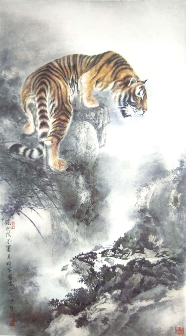 画虎怎么画才好，老虎画法-陈家明画虎