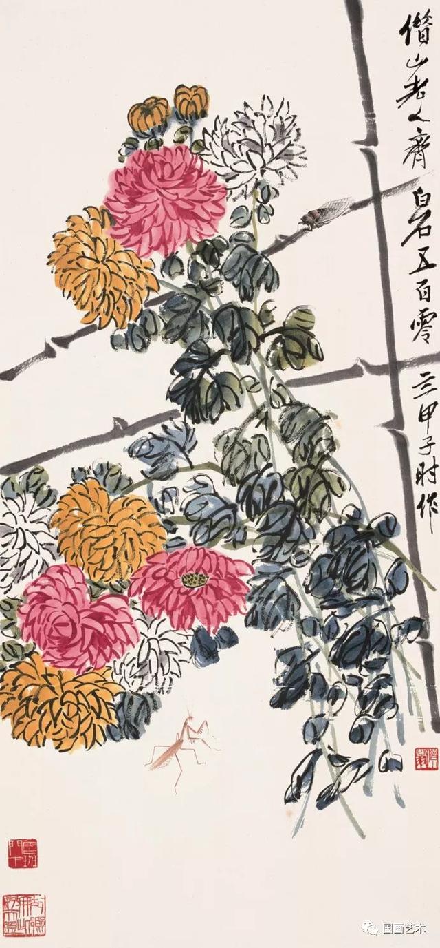 齐白石琉璃画梅兰竹菊，东篱佳色齐白石
