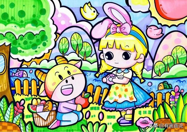 少儿画画图片大全，少儿绘画简单易学儿童画（28张~创意美术儿童范画,很值得初学者收藏）