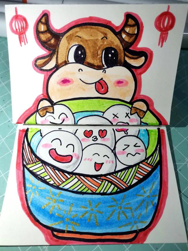 元宵节汤圆怎么画，画元宵节吃汤圆的画（元宵节汤圆简笔画步骤图解教程）