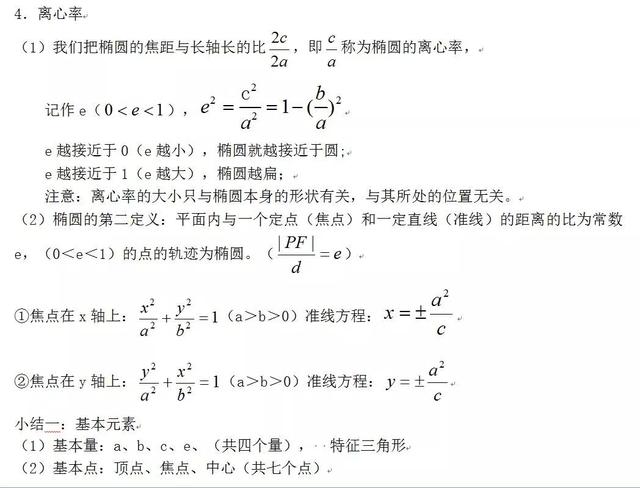 高中数学必考重点，高中数学双曲线准线知识点大全